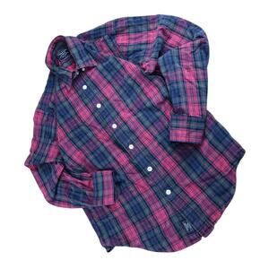 Abercrombie & Fitch Red Green Plaid Button Up Men's Shirt S